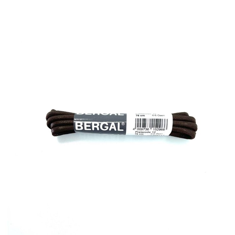 Шнурки Bergal 8152696 круглые вощенные, толстые 75 см. коричневые