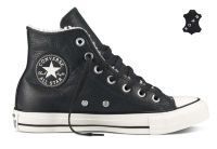 Зимние кожаные кеды Converse (конверс) Chuck Taylor All Star 149725 тёмно-серые