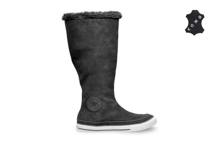 Кожаные кеды Converse (конверс) Chuck Taylor All Star Beverly Boot 525944 серые Кожаные кеды Converse (конверс) Chuck Taylor All Star Beverly Boot 525944 серые