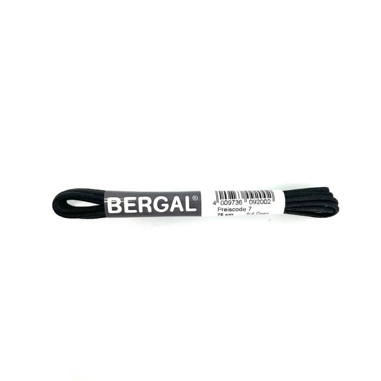 Шнурки Bergal 8092000 круглые вощенные, тонкие 75 см. черные