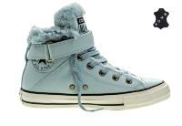 Кожаные кеды Converse Chuck Taylor All Star Brea Leather + Fur 553395 голубые