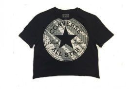 Женская футболка Converse (конверс) AWT PATTERN CP CROP TEE 09945C003 черная