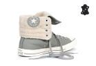 Зимние кожаные кеды Converse (конверс) Chuck Taylor All Star Knee-Hi 540400 серые