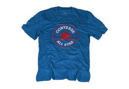 Мужская футболка converse (конверс) GL CORE CHK PATCH CREW T синяя