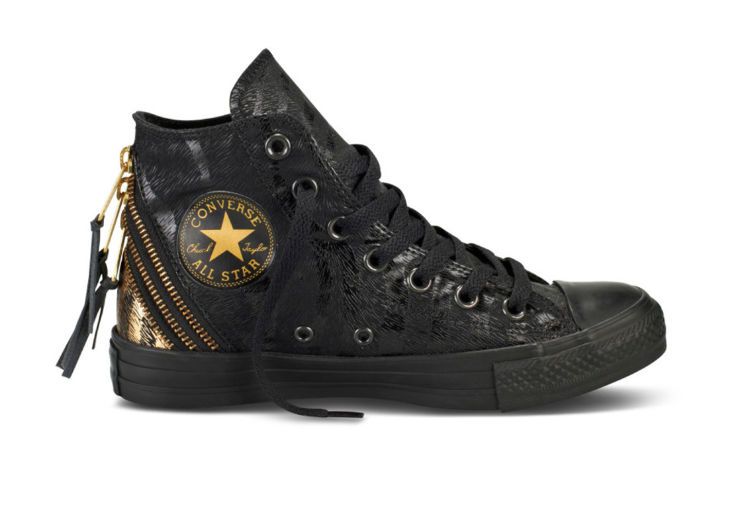 Кеды Converse (конверс) Chuck Taylor All Star Tri Zip 544859 черные с принтом