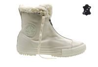 Кожаные кеды Converse Chuck Taylor All Star Hi-Rise Boot Shroud Leather + Fur 553351 белые