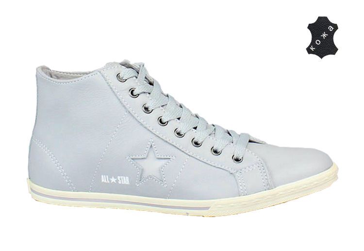 Кожаные кеды Converse (конверс) One Star SLIM 132957 серые