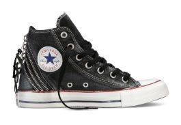 Кеды Converse (конверс) Chuck Taylor All Star Tri Zip 545019 черные с серебром