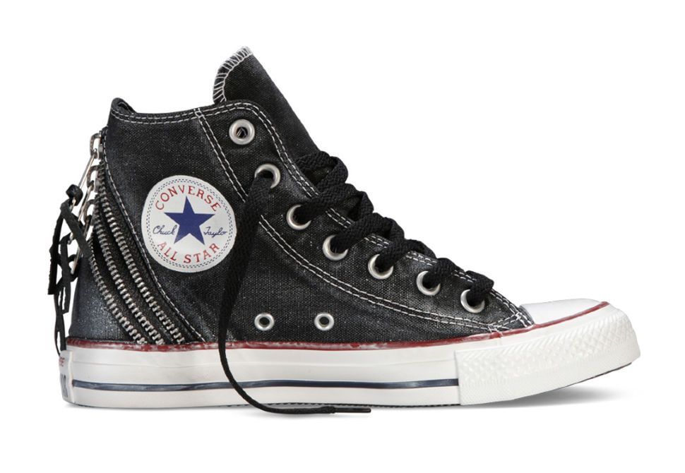 Кеды Converse (конверс) Chuck Taylor All Star Tri Zip 545019 черные с  серебром купить по цене 3 990 руб. в магазине
