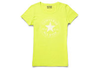 Женская футболка converse (конверс) AWT W1 CORE+ OUTLINE CHK PTCH CREW неон желтый