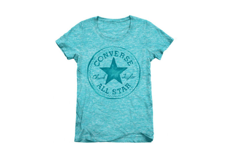 Женская футболка Converse (конверс) AWT CORE CP SIG CREW TEE 09937C435 бирюзовая