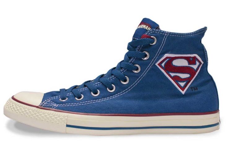 Кеды Converse (конверс) Chuck Taylor All Star Superman 122149 синие с принтом