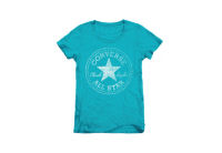 Женская футболка converse (конверс) AWT W1 CORE+ OUTLINE CHK PTCH CREW ярко-синяя