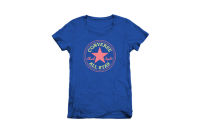Женская футболка converse (конверс) CLR CHK PTCH синяя