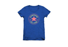 Женская футболка converse (конверс) CLR CHK PTCH синяя