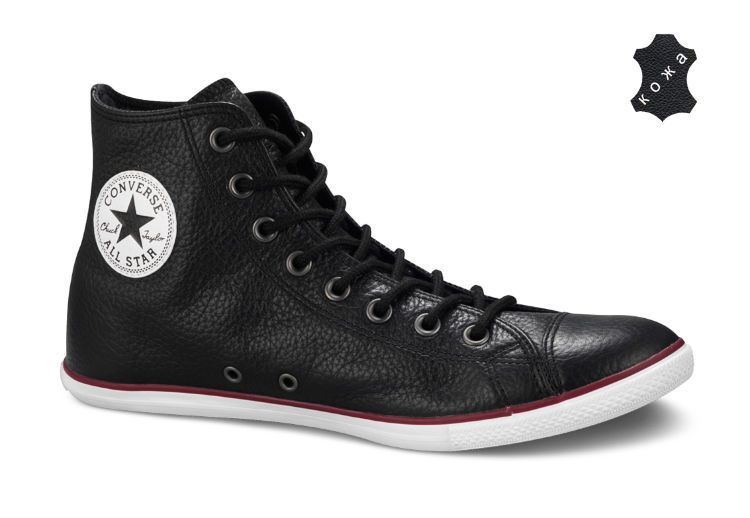 Кожаные кеды Converse (конверс) Chuck Taylor All Star Slim 125588 черные