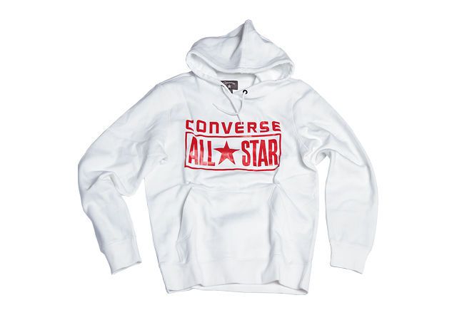 Толстовка мужская converse (конверс) с капюшоном белая