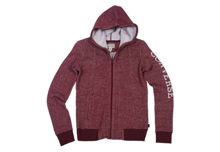 Толстовка женская converse (конверс) AWK GF CORE+ FZ HOODIE на молнии бордовая