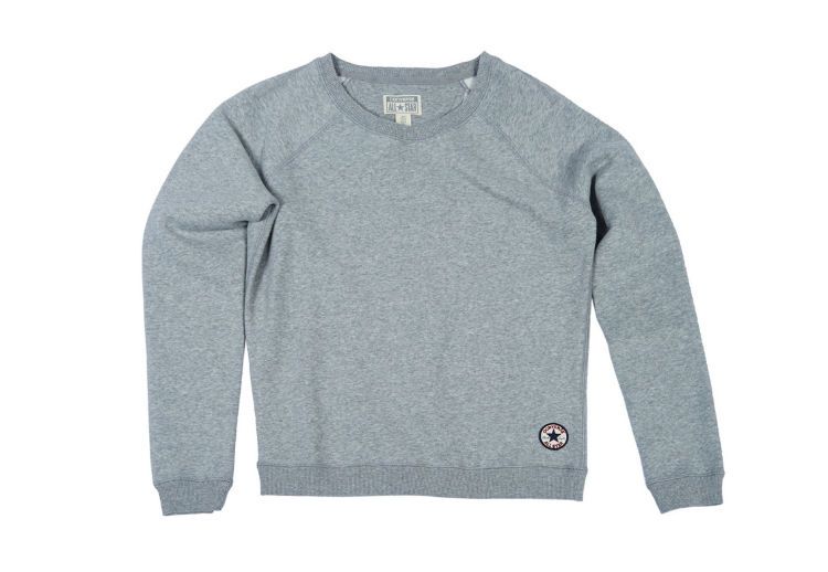 Толстовка женская Converse (конверс) AWK GF CORE FLEECE CREW SWTSHIRT серая