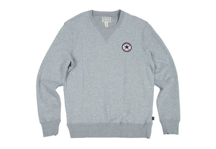 Толстовка мужская converse (конверс) AMK CORE CP FLC CREW серая