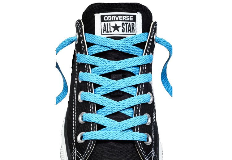 Шнурки converse (конверс) Low-Top Replacement ярко-голубые 137 см (на 14-16 отверстий)