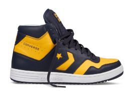 Кожаные кроссовки Converse (конверс) Star Tech 121538  синие/желтые