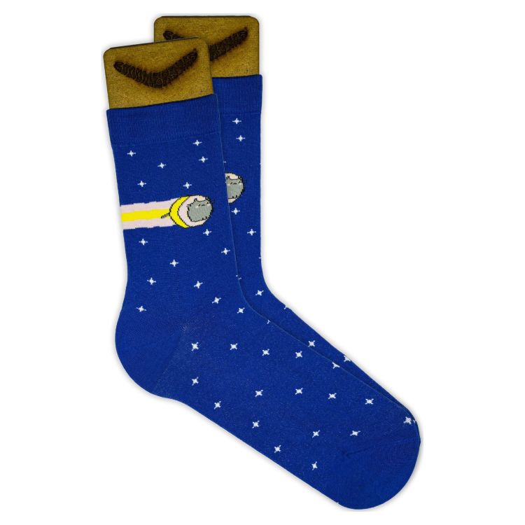 Носки женские BOOOMERANGS Космокот G083 (34-39) хлопковые синие