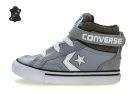 Кожаные детские кеды Converse Pro Blaze Strap Stretch Cons Kids 758166 серые